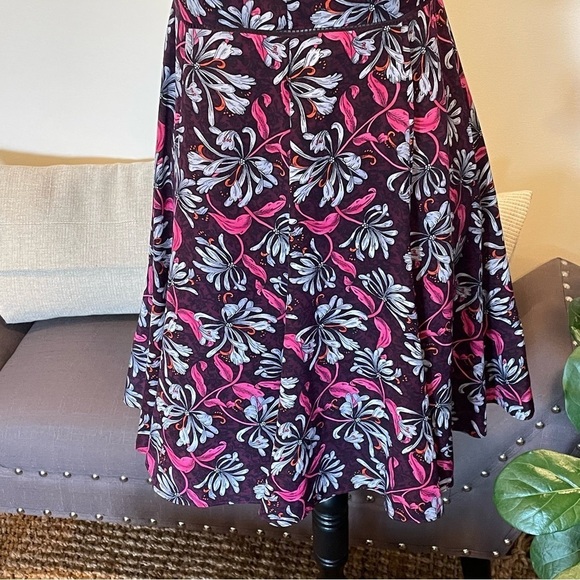 Rebecca Taylor Mystic Garden Twist Keyhole Silk Sleeveless Floral Dress Sz 4 - Picture 4 of 10